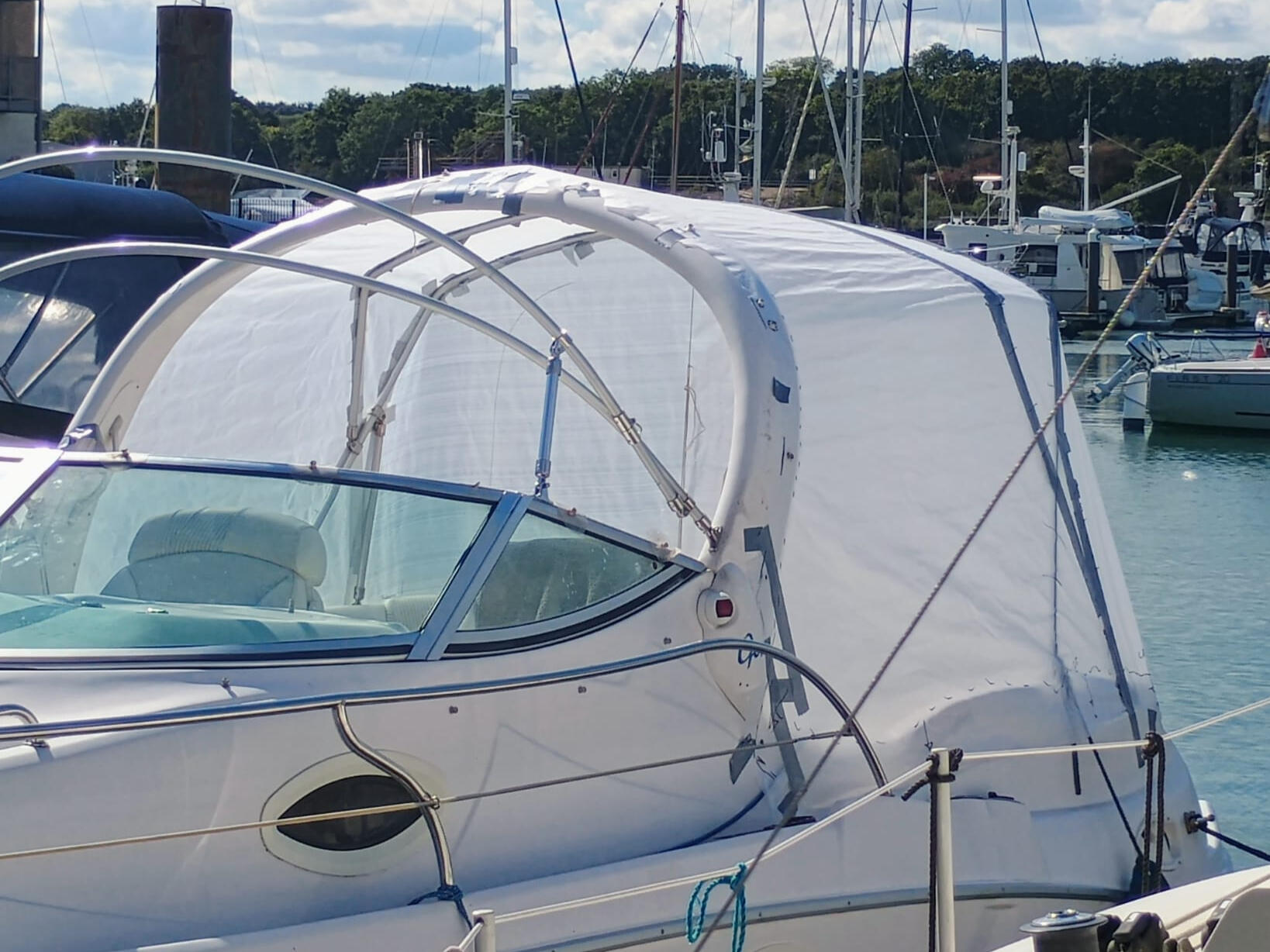 Templating Patterning a custom fitted cockpit enclosure directly on a boat